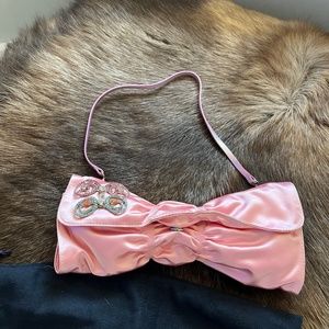 Vintage authentic Giuseppe Zanotti pink satin purse